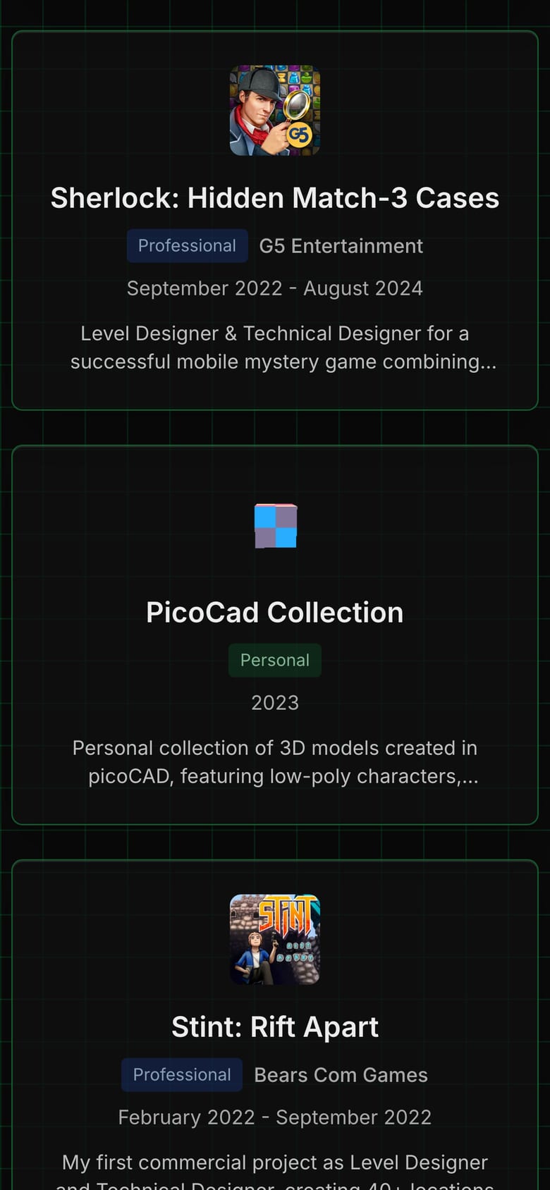 Мобильная версия сайта odissey-space.vercel.app, экран 3